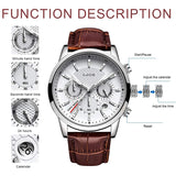 LIGÉ® Men's Quartz Leather Watch