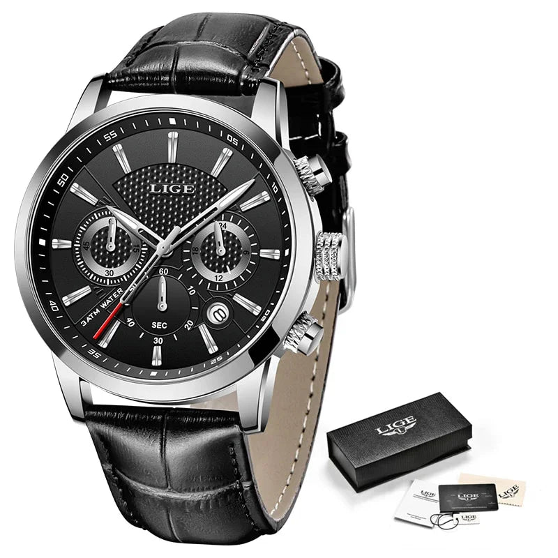 LIGÉ® Men's Quartz Leather Watch - Magnattos