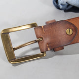 LUCIO® Retro Copper Buckle Leather Belt for Men
