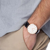 SCOSEZE® Silver Brown Leather Watch
