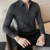 CASPAR®  Dark Striped Slim Fit Dress Shirt