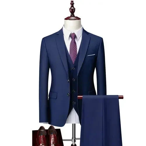 DANTE® High-End Three-Piece Formal Men’s Suit – Jacket, Vest, and Pants - Magnattos