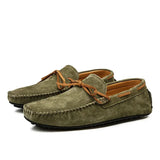 VANDOR® Summer Breeze Men’s Leather Loafers – Breathable Green Casual Shoes for Daily Comfort