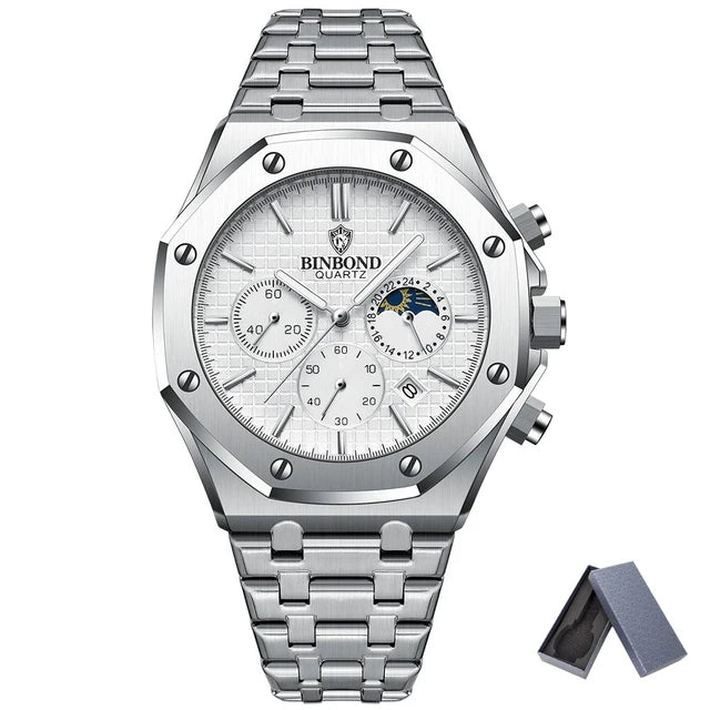 BINBOND® Luxury Luminous Stainless Steel Watch - Magnattos