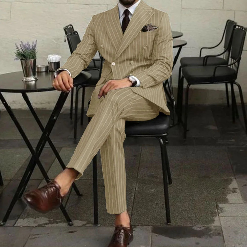 EDUARD® Men's Two Piece Double-Breasted Slim-Fit Suit - Magnattos
