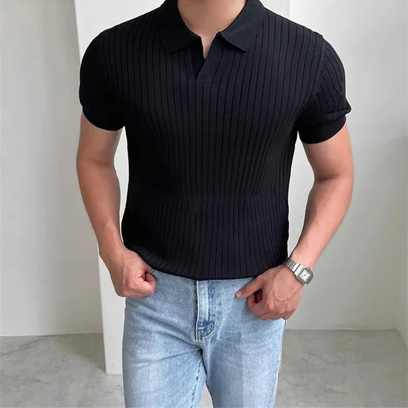 MONREALE® Slim Fit Open Neck Golf Polo