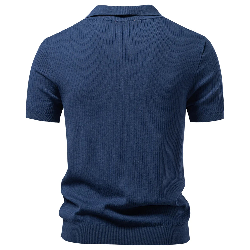 PACCINO® Classic Solid Knit Polo Shirt