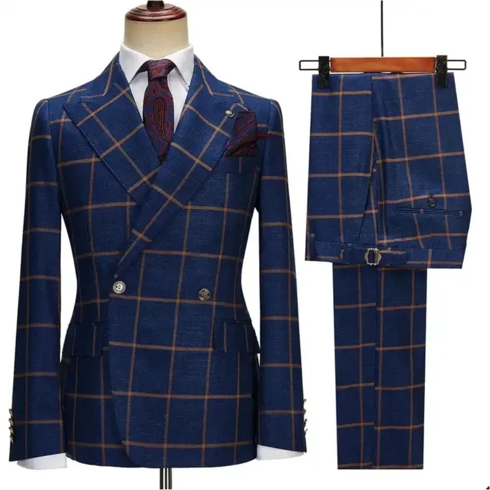REGALLO® 3 Piece Plaid Suit for Men - Magnattos