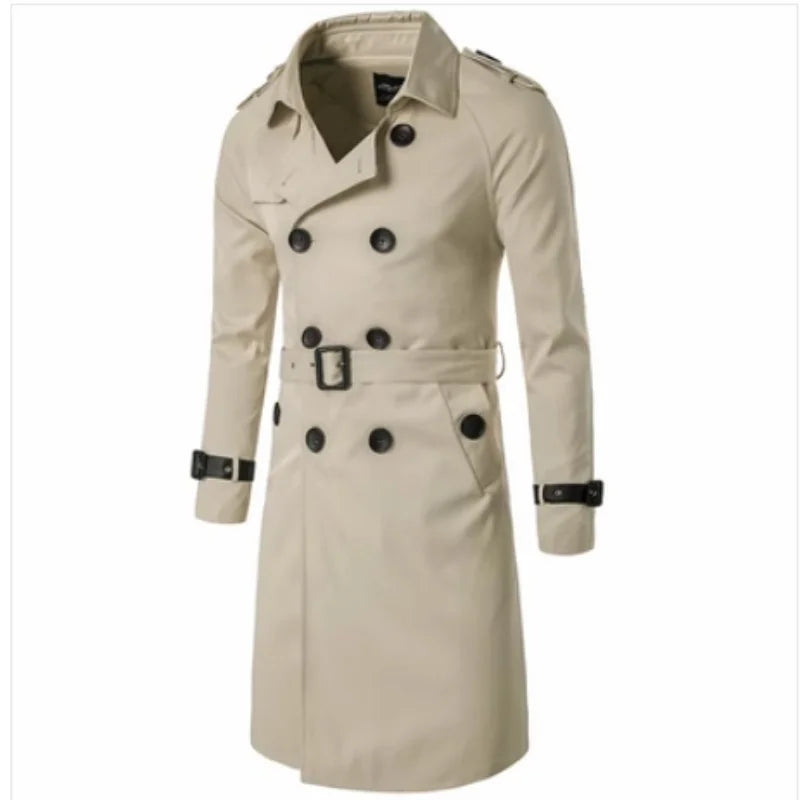 PANNOS® Long Trench Coat with Belt - Magnattos