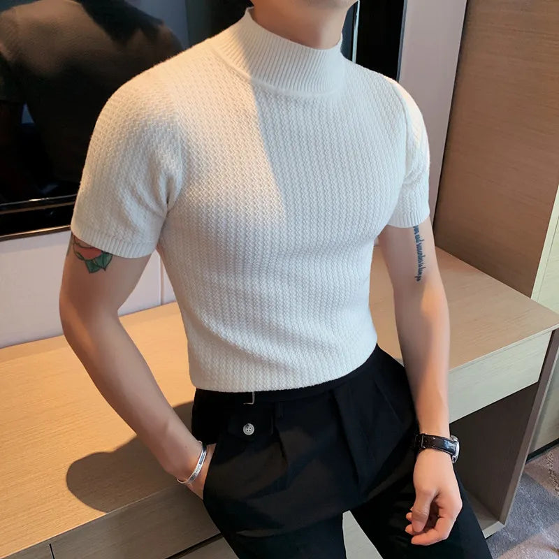 GRANDINI® Men Short Sleeve Knitted Sweater - Magnattos