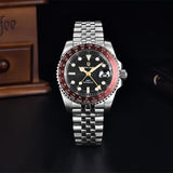 ALDERIO® 40MM GMT Automatic Men's Luxury Watch - Sapphire & Stainless Steel