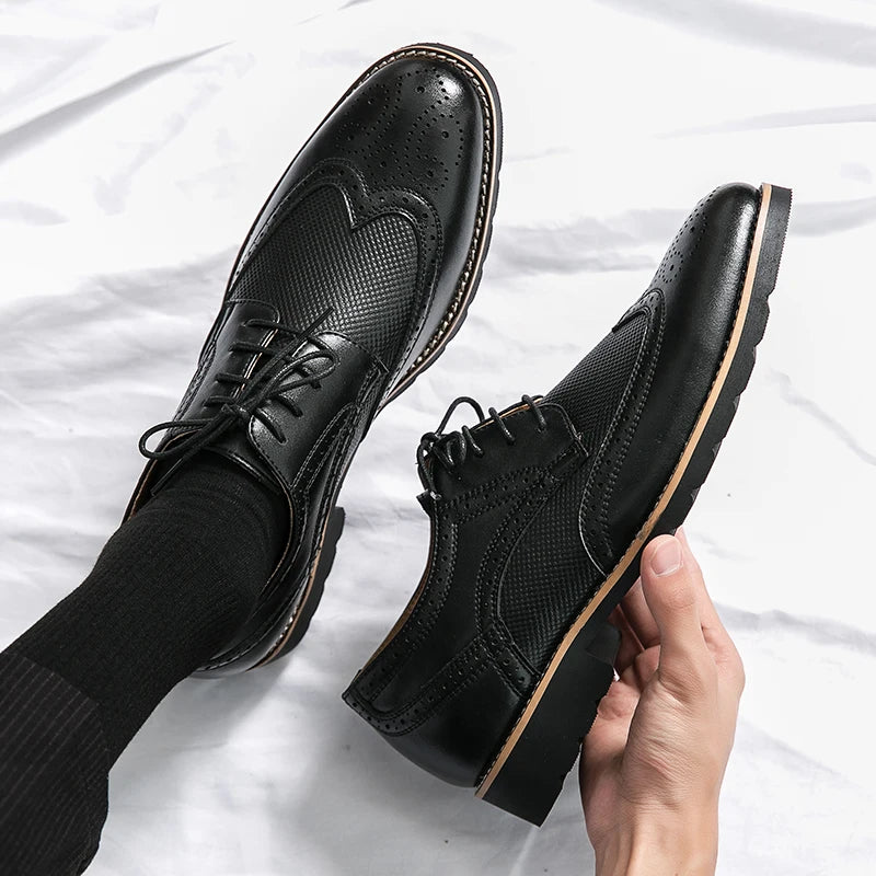 BROGUE® Handmade Leather Classic Shoes - Magnattos