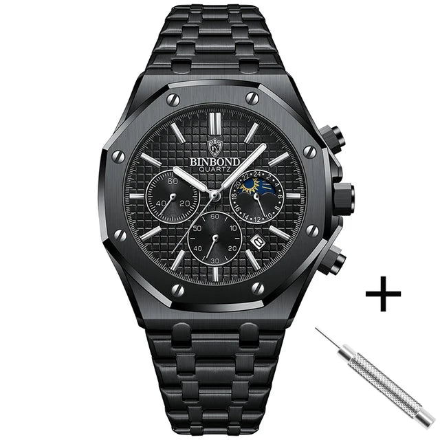 BINBOND® Luxury Luminous Stainless Steel Watch - Magnattos