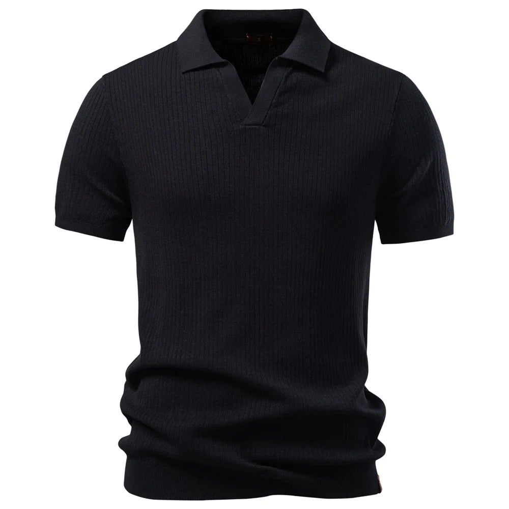 PACCINO® Classic Solid Knit Polo Shirt
