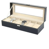 KLAUSEN® Men's 6/10/12 Grid PU Leather Watch Display Case