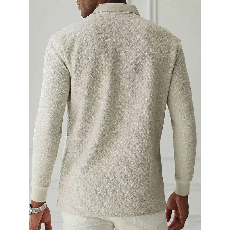 VINCENZI® Long Sleeve Knit Business Polo
