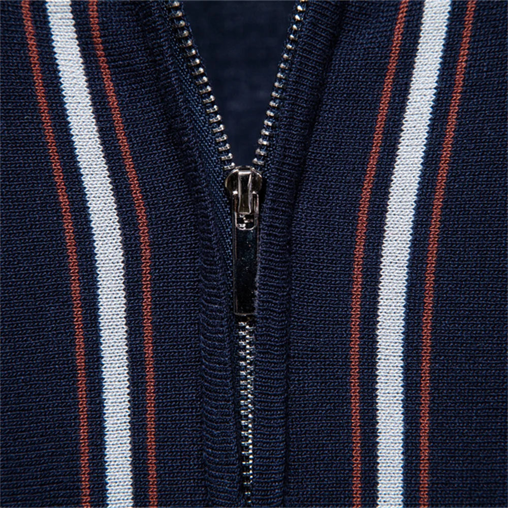 CORSINI® Contrast Stripe Knit Polo Shirt
