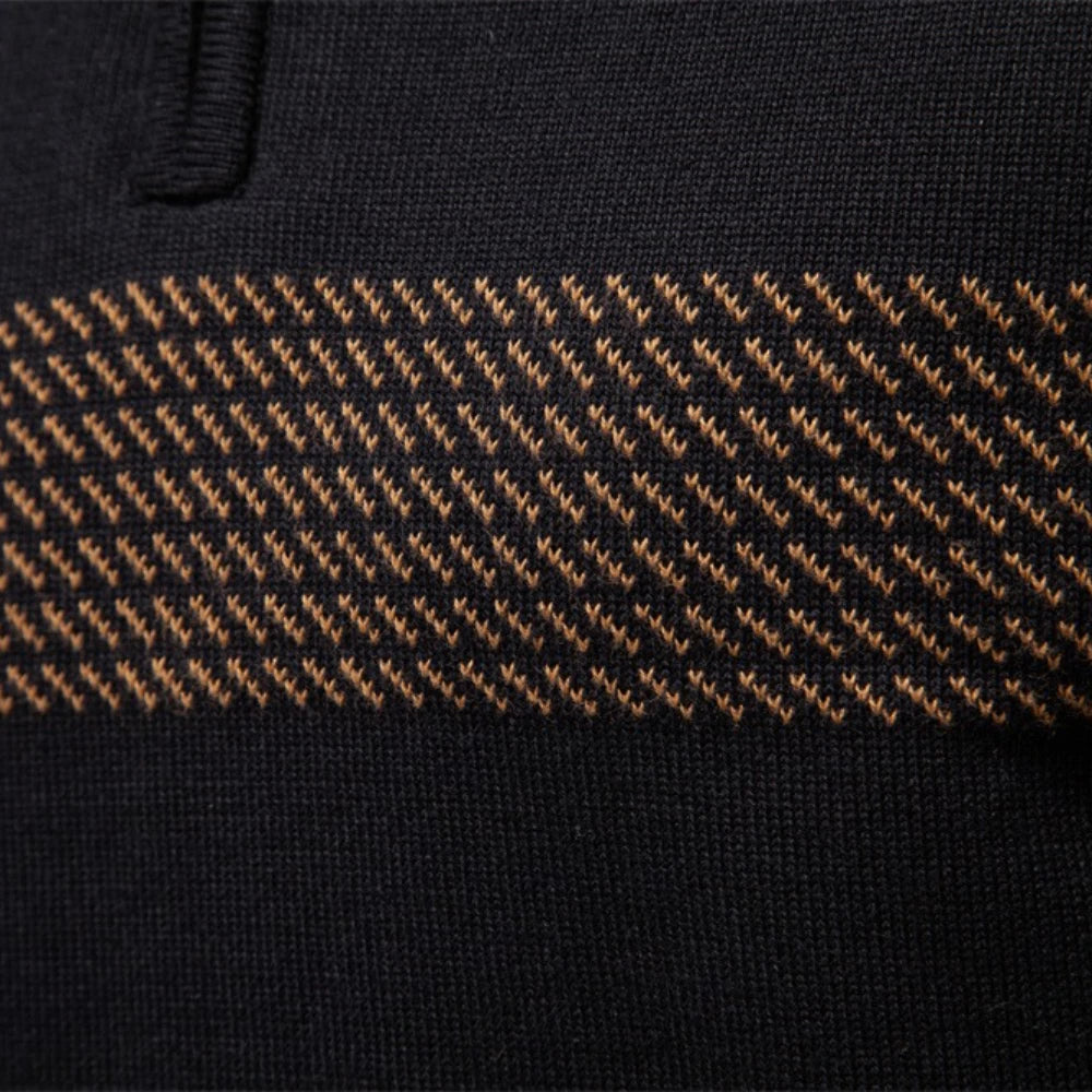DELVARO® Half-Zip Mock Neck Stripe Pullover