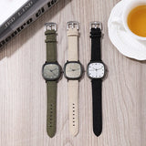 PEREIRA® Vintage Square Dial Leather Watch