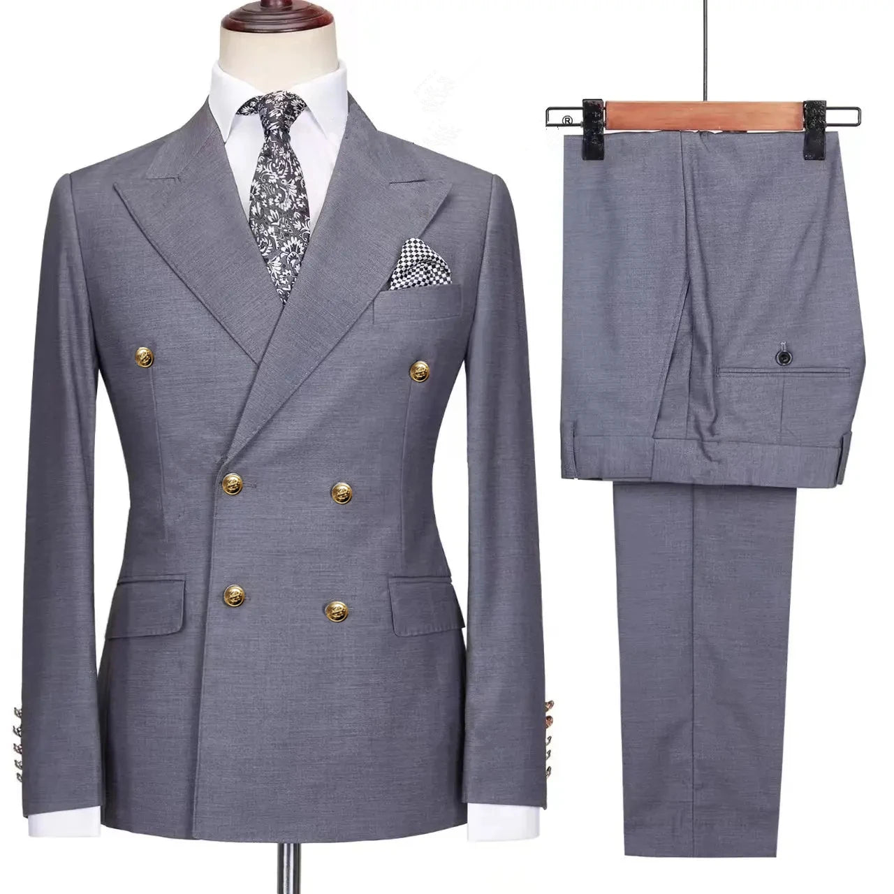 RENNEI® Slim Fit Suit Blazers Jacket Pants - Magnattos