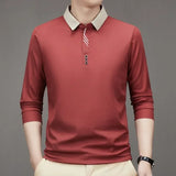 HASSAN® Long Sleeve Turn-down Collar Waffle T-shirt