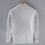 ALFORD® Autumn Winter Men’s Thick Cotton Cardigan with Stand Collar and Zipper