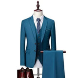 DANTE® High-End Three-Piece Formal Men’s Suit – Jacket, Vest, and Pants