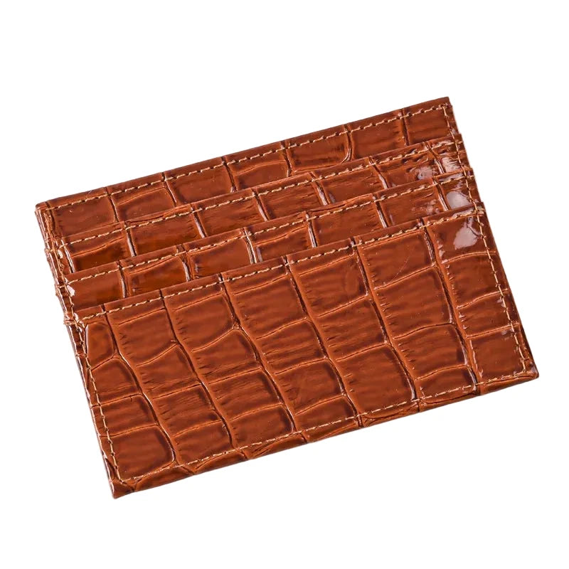 CROCETTI® Slim Crocodile Pattern Cardholder Wallet