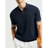 EDGEMONT® 2024 Summer Men’s Business Casual Polo Shirt with Lapel and Zipper Detail