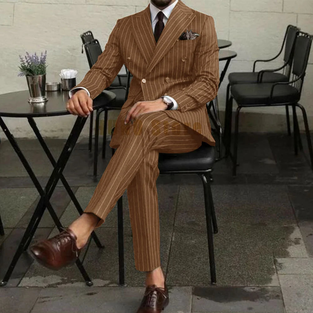 EDUARD® Men's Two Piece Double-Breasted Slim-Fit Suit - Magnattos