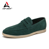 LEANDRO® Classic Soft Suede Penny Loafers for Men