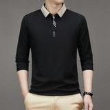 HASSAN® Long Sleeve Turn-down Collar Waffle T-shirt