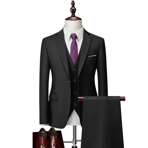 DANTE® High-End Three-Piece Formal Men’s Suit – Jacket, Vest, and Pants - Magnattos