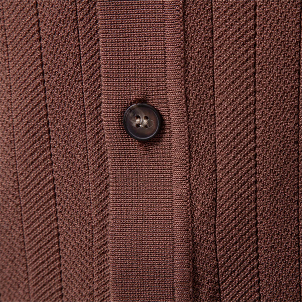TESSARI® Ice Silk Button Business Polo Shirt