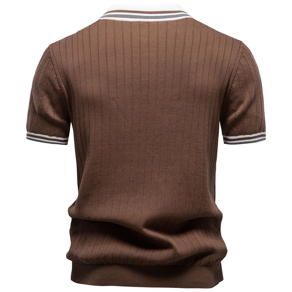 PONTEVECCHIO® Cotton Collar Knit Polo Shirt