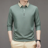 HASSAN® Long Sleeve Turn-down Collar Waffle T-shirt
