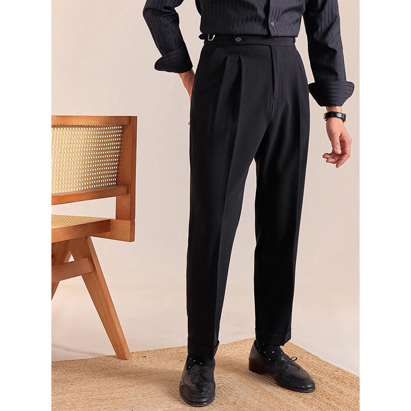 BELTRAMI® High Waist Pleated Trousers – Italian-British Edition