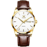 OLEVS®  Leather Men's Watch Waterproof
