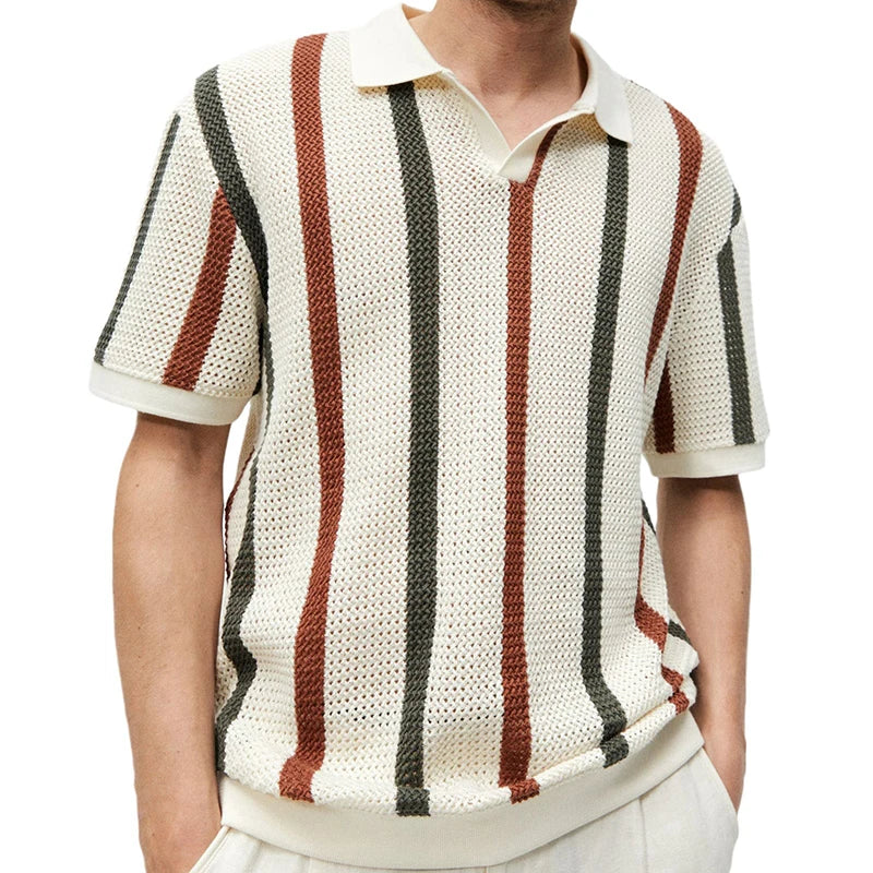DAIKI® Lapel Short-sleeved Knit Polo Shirt - Magnattos