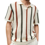 DAIKI® Lapel Short-sleeved Knit Polo Shirt