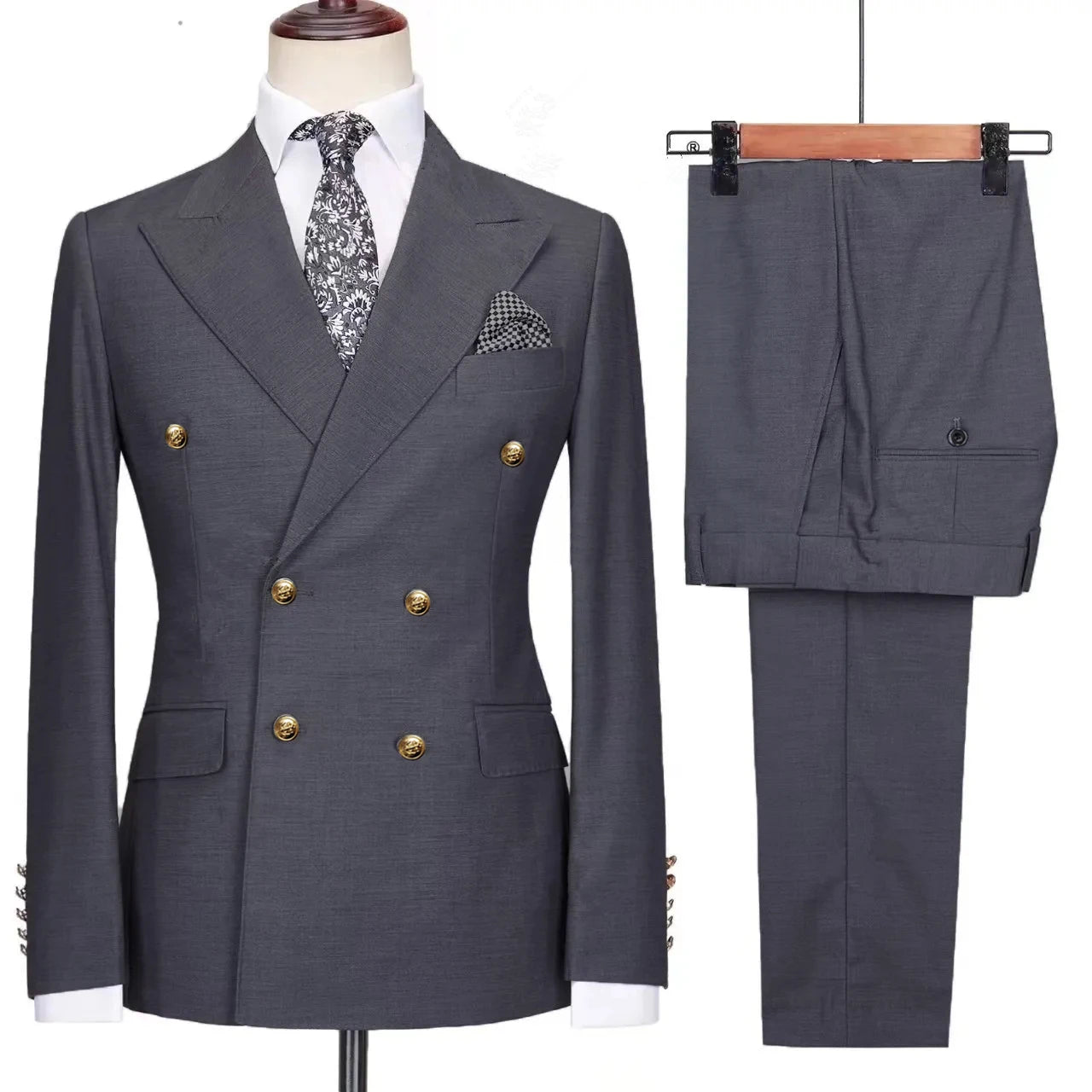RENNEI® Slim Fit Suit Blazers Jacket Pants - Magnattos