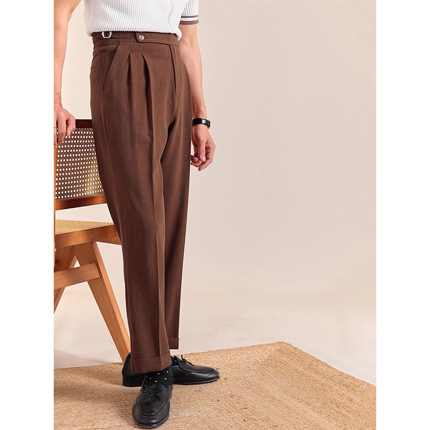 BELTRAMI® High Waist Pleated Trousers – Italian-British Edition