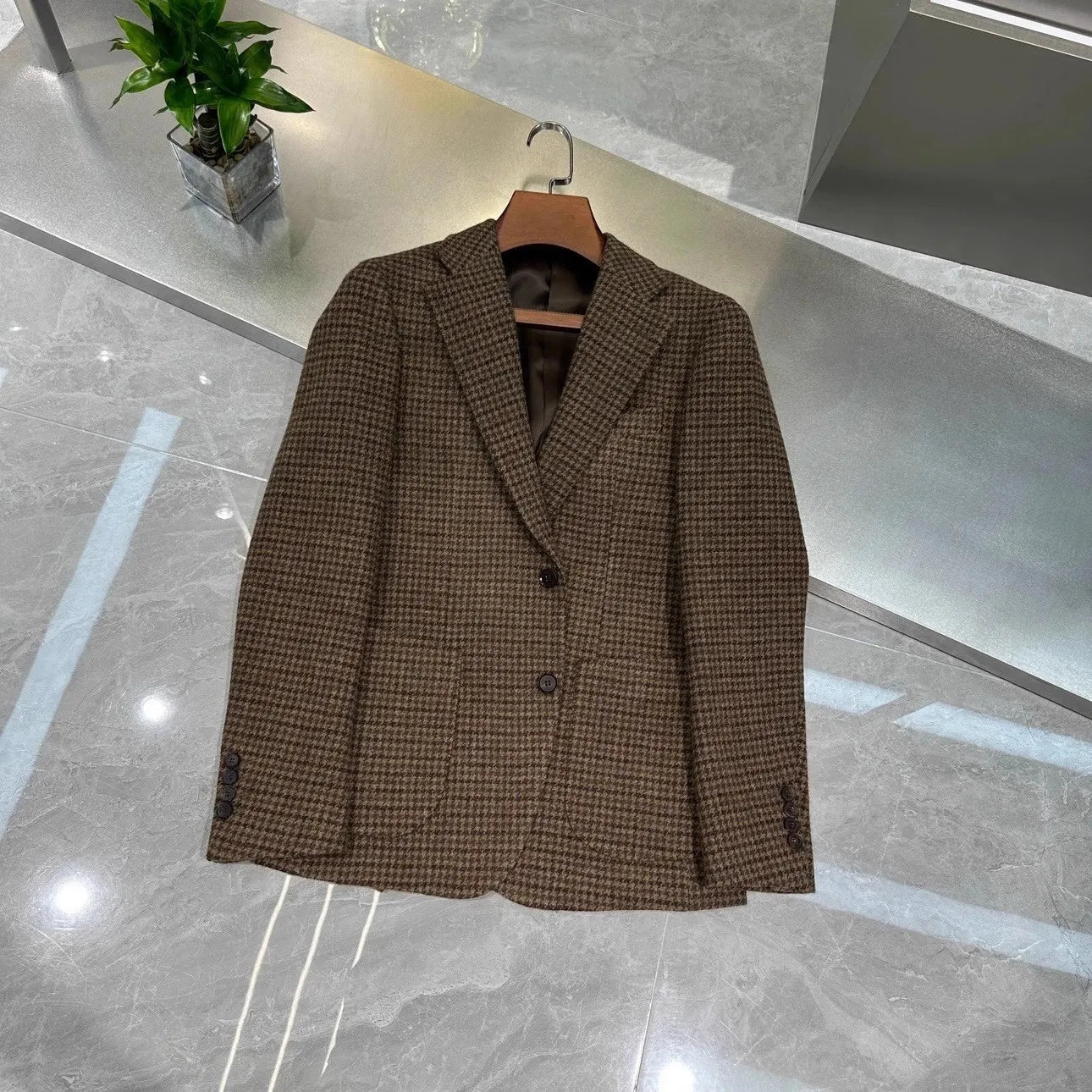 DORCHESTER® Tweed Houndstooth Slim Blazer