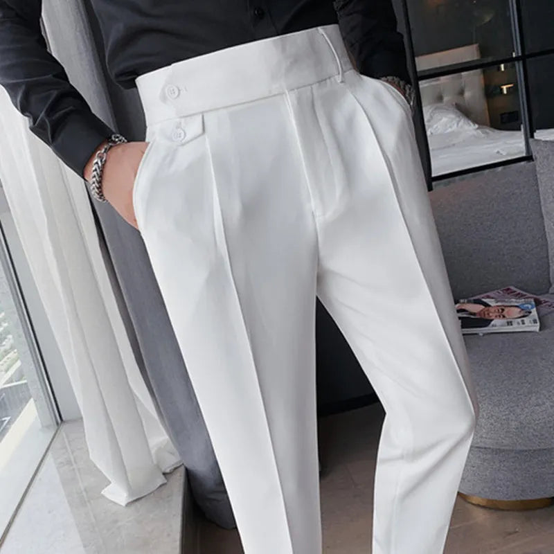 Pantalon Homme British Style Business Formal Wear Suit Pants Men Clothing  Solid Slim Fit Casual Office Straight Trousers 5 Color - AliExpress