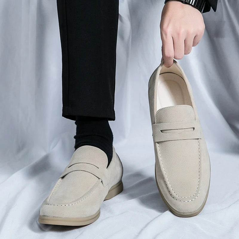 LEANDRO® Classic Soft Suede Penny Loafers for Men - Magnattos