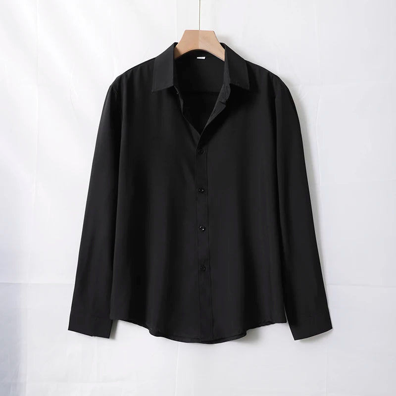CALVETTI® Retro Plaid Wide Collar Long Sleeve Shirt