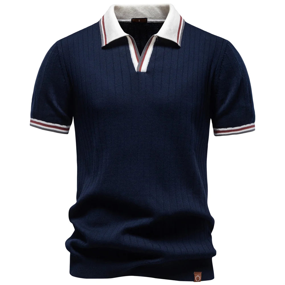 PONTEVECCHIO® Cotton Collar Knit Polo Shirt