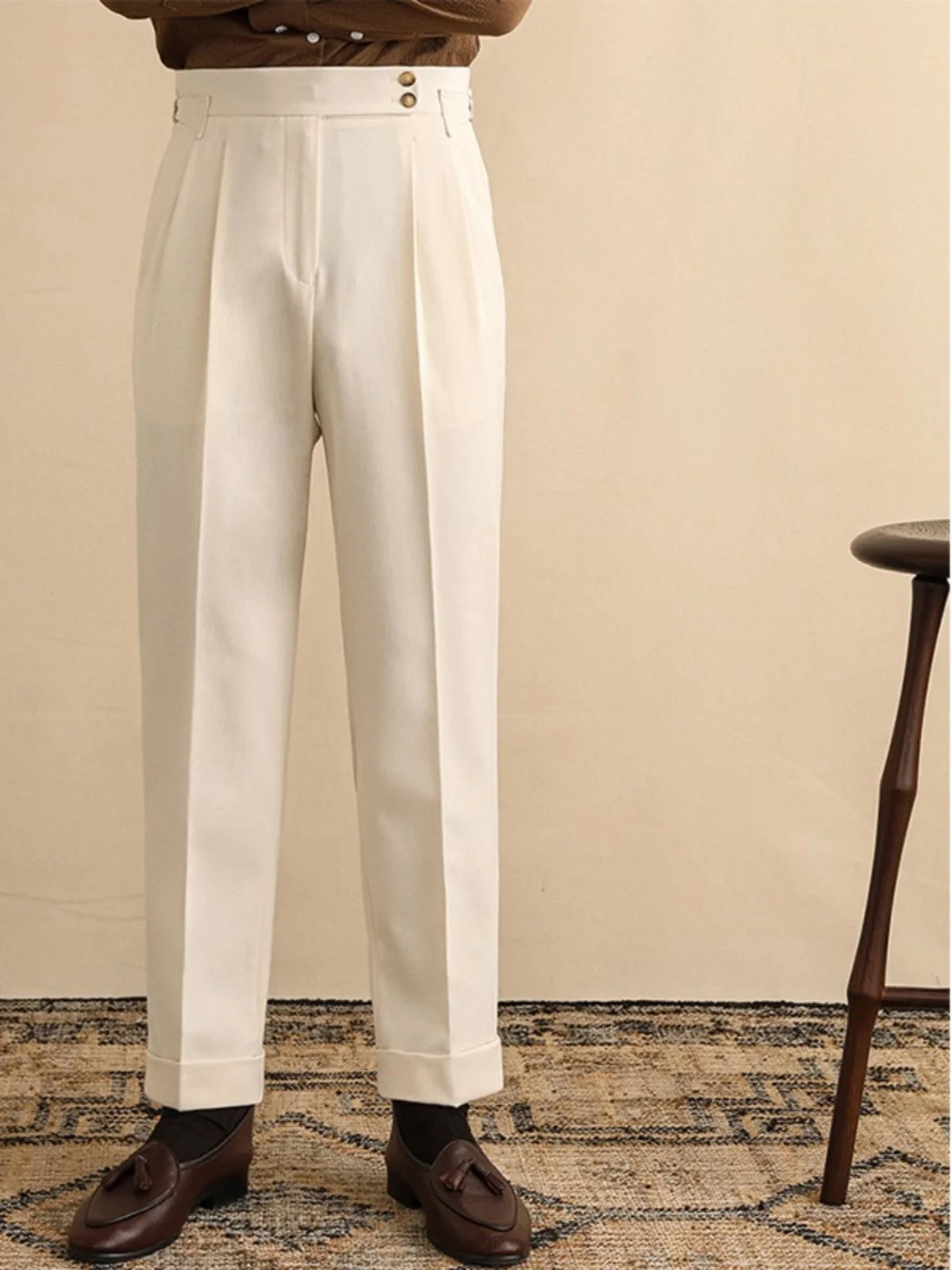 VENEZIANO® High Waist Paris Buckle Trousers – Italian Edition
