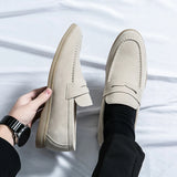 LEANDRO® Classic Soft Suede Penny Loafers for Men