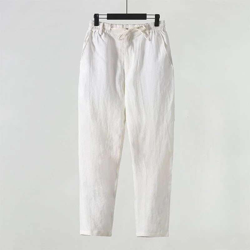 PORTOFINO® Men's Solid Color Cotton Linen Loose Fit Casual Pants